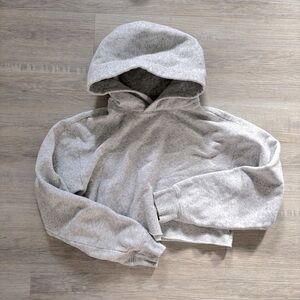 Aritzia TNA Cropped Sweatfleece Hoodie M grey